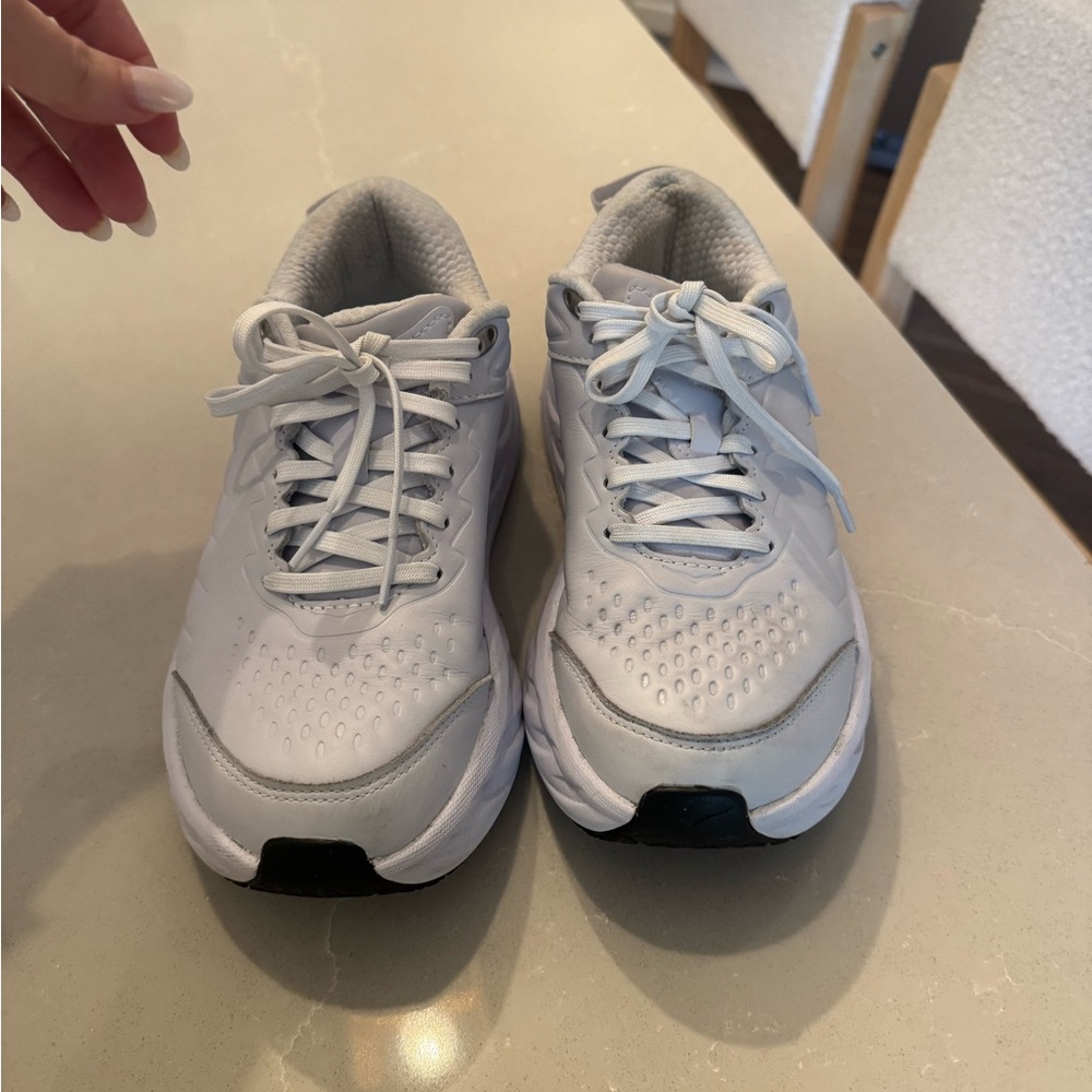 White HOKA Sneakers size 8